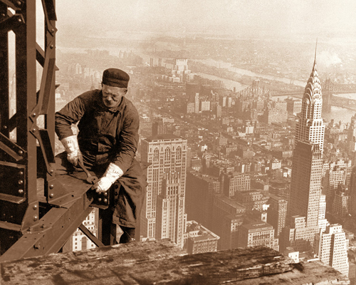 Worker Atop Empire State Building, 1930