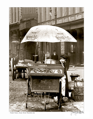Pretzel Vendor, Duane Street, Manhattan, 1918