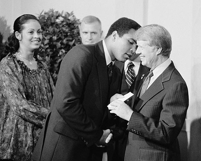Muhammad Ali and President Jimmy Carter, Washington DC, 1977