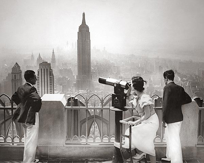 Empire State Building & Manhattan Skyline from Rockefeller Center, 1930s